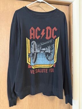 AC/DC Black Crewneck Red Yellow Blue Graphic XL